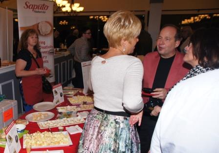 Mingling with the mayor.